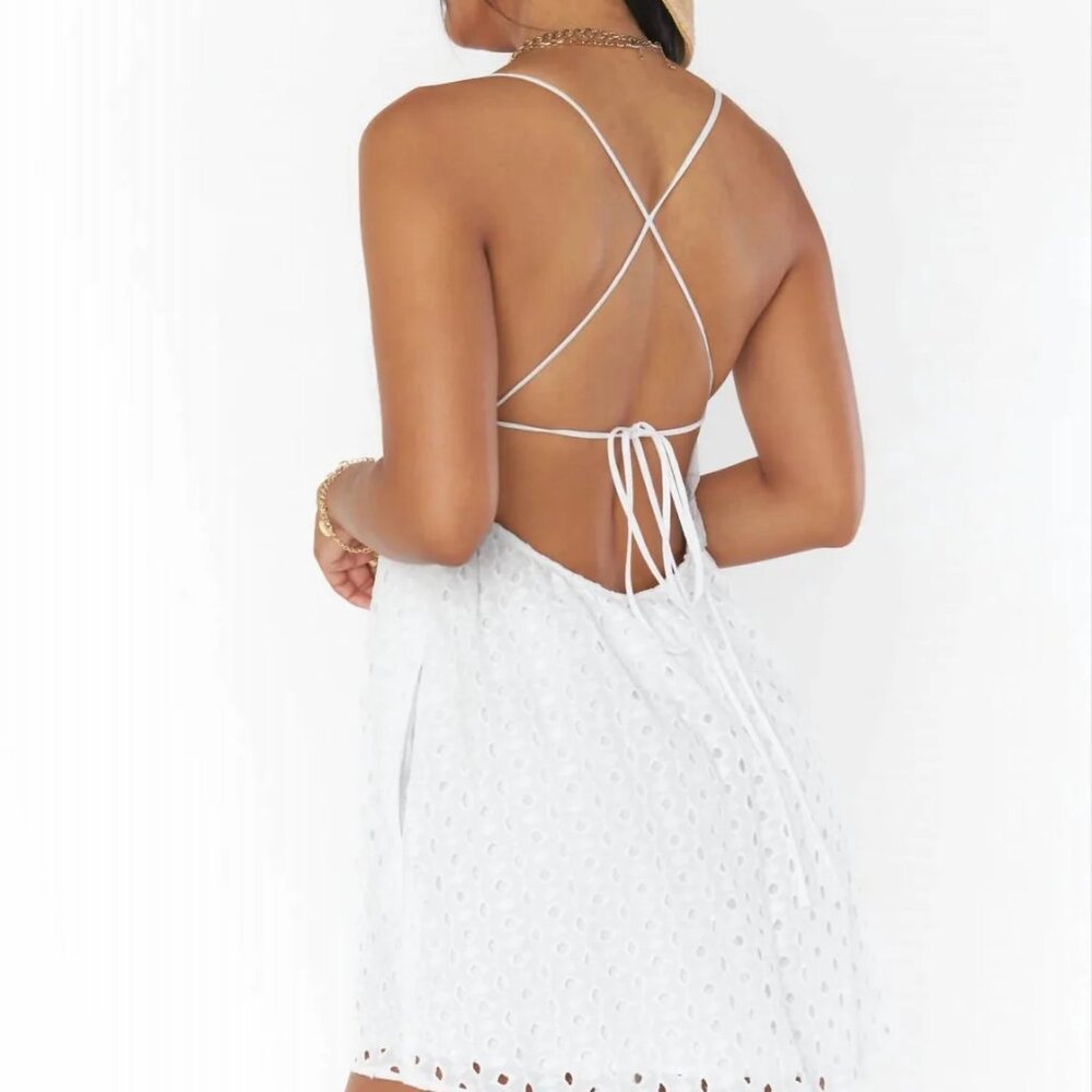 Show Me Your MuMu White Eyelet Mini Dress